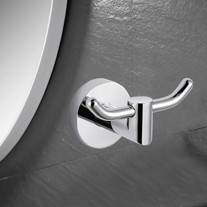 TMA32B Stainless Steel Household Double Coat Hook Metal Hooks Wall Mount Stainless Steel Robe Hook for Bathroom