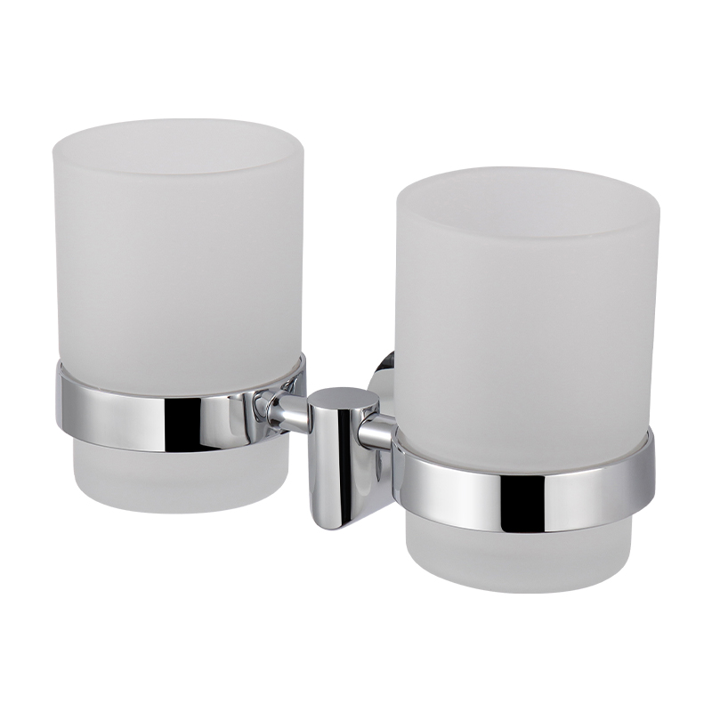 TMA42BF Stainless Steel Bathroom Metal Glass Holder Hanging Shower Double Toothbrush Holder for Storage Shelf Holder Shower Shelf