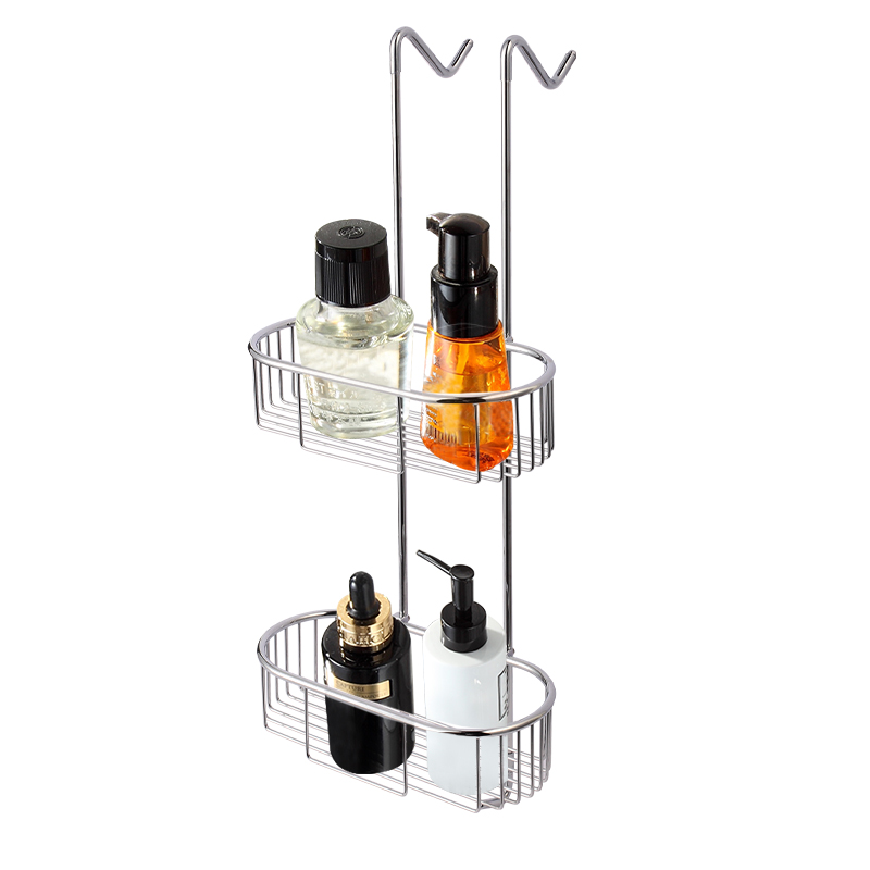 FM9255 Cabinet Door hanging 2 Tier Metal Wire shower caddy basket for bathroom