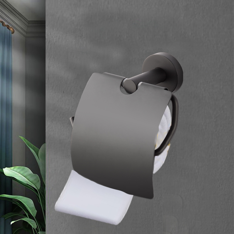 JM70B  Black Simple Toilet Paper Holder 304 Stainless Steel Toliet Roll Holder Bathroom Chrome Toilet Paper Holder