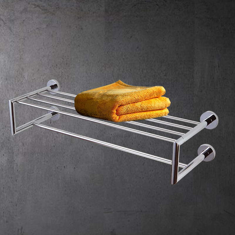 TMA03 Customized Logo BathroomTowel Rack 2 Layer Organizer Rack for Towel Wall Mounted Rack Accessories