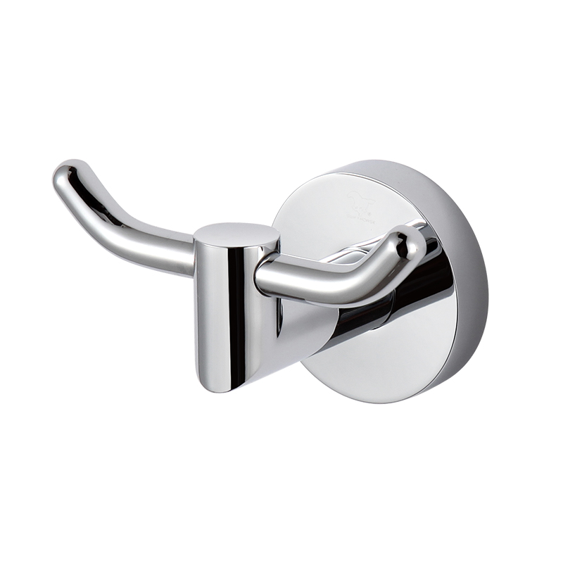 TMA32 Stainless Steel Household Self Metal Towel Double  Hooks Wall-mount Stainless Steel Clothes Robe Hook for Bathroom