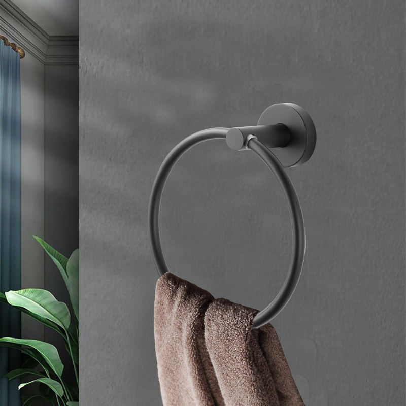 JM20B Luxury Customize Hand Towel Ring Rack Holder for Bathroom Wall Mount Hardware Round Ring Holder Towel Rack Rail